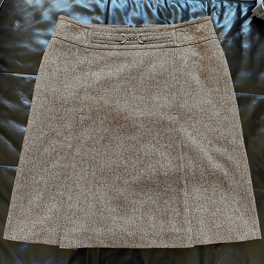 NWOT Ann Taylor Brown Tweed Mini Skirt, 2P